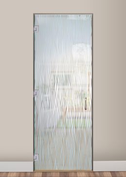 Interior Glass Door with Frosted Glass Patterns Water Trails Design by Sans Soucie