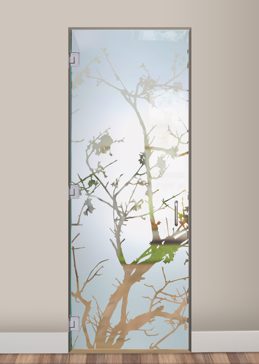 Interior Glass Door with Frosted Glass Asian Wild Cherry Design by Sans Soucie