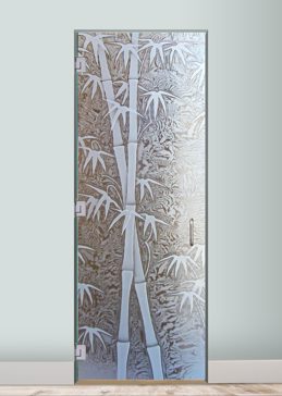 Interior Glass Door with Frosted Glass Asian Bamboo Shoots Design by Sans Soucie