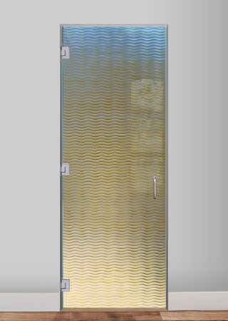 Interior Glass Door with a sandblast Frosted Glass Patterns Design Custom-Designed Decorative Etched Glass