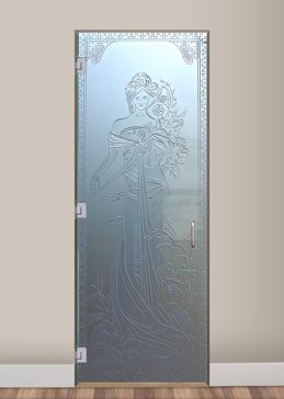 Interior Glass Door with Frosted Glass Portraitures Printemps Design by Sans Soucie