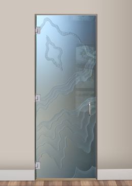 Interior Glass Door with a Frosted Glass Rugged Retreat No GC Abstract Design for Private by Sans Soucie Art Glass