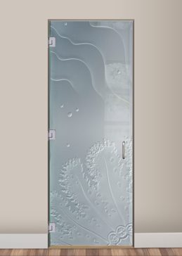 Interior Glass Door with a Frosted Glass Stylaster Coral Ripples Oceanic Design for Private by Sans Soucie Art Glass