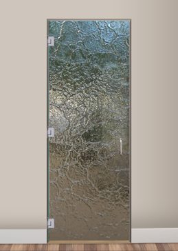Art Glass Frameless Glass Door Interior Featuring Sandblast Frosted Glass by Sans Soucie for Semi-Private with Patterns Glass Stone - Cast Glass CGI Stone Interior Design