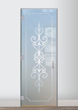 Interior Glass Door with Frosted Glass Wrought Iron Carmona Design by Sans Soucie