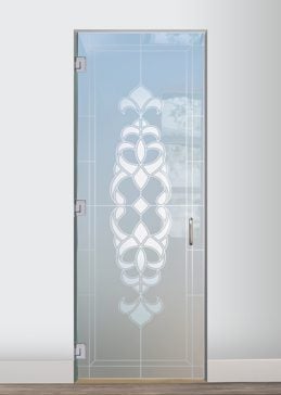 Interior Glass Door with Frosted Glass Traditional Faux Bevels Design by Sans Soucie