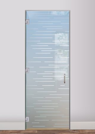 Interior Glass Door with Frosted Glass Geometric Finer Lines Design by Sans Soucie