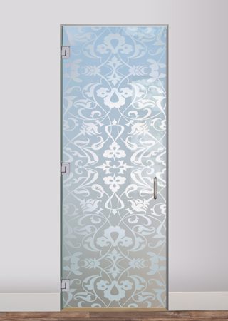 Interior Glass Door with a sandblast Frosted Glass Traditional Design Custom-Designed Decorative Etched Glass