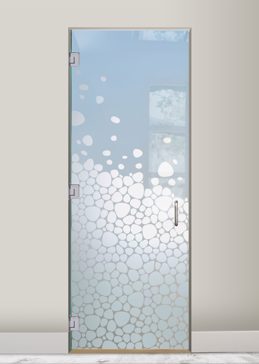 Interior Glass Door with Frosted Glass Patterns River Rock Design by Sans Soucie