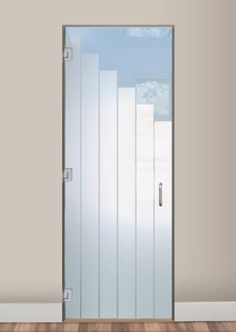 Interior Glass Door with Frosted Glass Geometric Towers Design by Sans Soucie