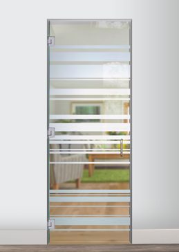 Interior Glass Door with Frosted Glass Geometric Barcodes Design by Sans Soucie