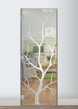 Interior Glass Door with a Frosted Glass Branch Out Trees Design for Not Private by Sans Soucie Art Glass