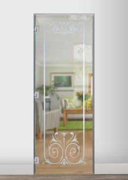 Handmade Sandblasted Frosted Glass Interior Glass Door for Not Private Featuring a Traditional Design Elegant by Sans Soucie