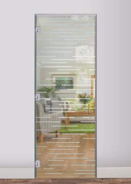 Interior Glass Door with Frosted Glass Geometric Finer Lines Design by Sans Soucie