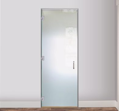 Art Glass Interior Glass Door Featuring Sandblast Frosted Glass by Sans Soucie for Not Private with Geometric Gradient Design