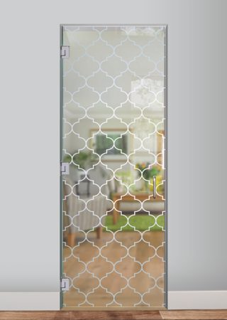 Interior Glass Door with a sandblast Frosted Glass Patterns Design Custom-Designed Decorative Etched Glass