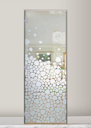 Interior Glass Door with Frosted Glass Patterns River Rock Design by Sans Soucie