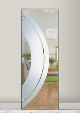 Interior Glass Door with a Frosted Glass Sphere Geometric Design for Semi-Private by Sans Soucie Art Glass