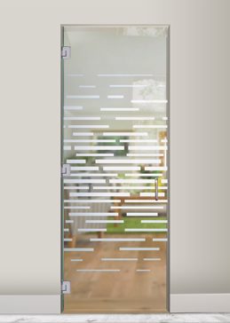 Interior Glass Door with Frosted Glass Geometric Strips Expanded Design by Sans Soucie