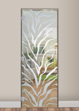 Interior Glass Door with Frosted Glass Wildlife Tiger Stripes Design by Sans Soucie