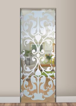Interior Glass Door with a Frosted Glass Toulouse Traditional Design for Not Private by Sans Soucie Art Glass