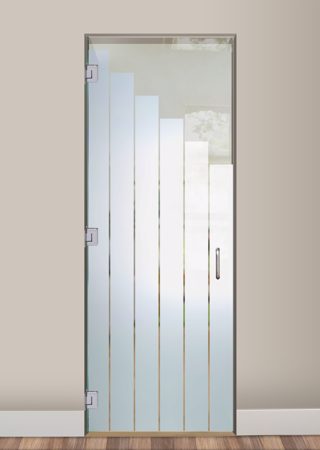 Interior Glass Door with Frosted Glass Geometric Towers Design by Sans Soucie