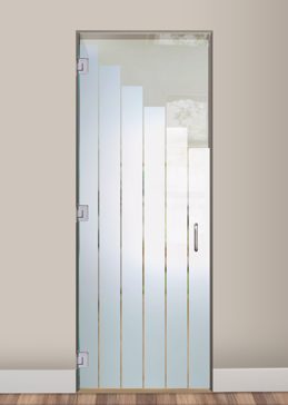 Interior Glass Door with Frosted Glass Geometric Towers Design by Sans Soucie