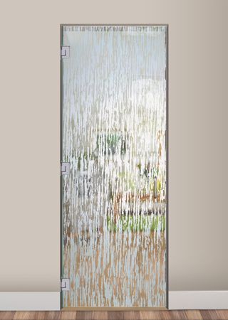 Interior Glass Door with a Frosted Glass Tree Bark Patterns Design for Private by Sans Soucie Art Glass