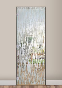 Interior Glass Door with a Frosted Glass Tree Bark Patterns Design for Not Private by Sans Soucie Art Glass