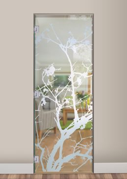 Interior Glass Door with Frosted Glass Asian Wild Cherry Design by Sans Soucie
