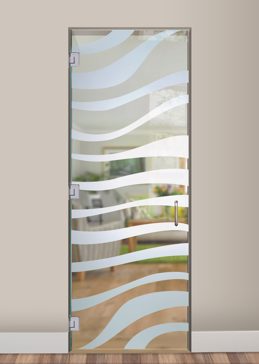 Interior Glass Door with Frosted Glass Wildlife Zebra Stripes Design by Sans Soucie