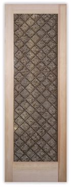 Interior Door with a Frosted Glass Seedy Squares Traditional Design for Semi-Private by Sans Soucie Art Glass