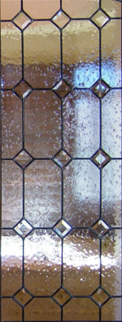 Custom-Designed Decorative Entry Insert with Sandblast Etched Glass by Sans Soucie Art Glass Handcrafted by Glass Artists