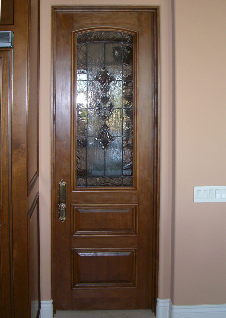 Interior door with beveled glass insert