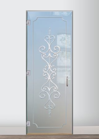 Interior Glass Door with Frosted Glass Wrought Iron Carmona Design by Sans Soucie