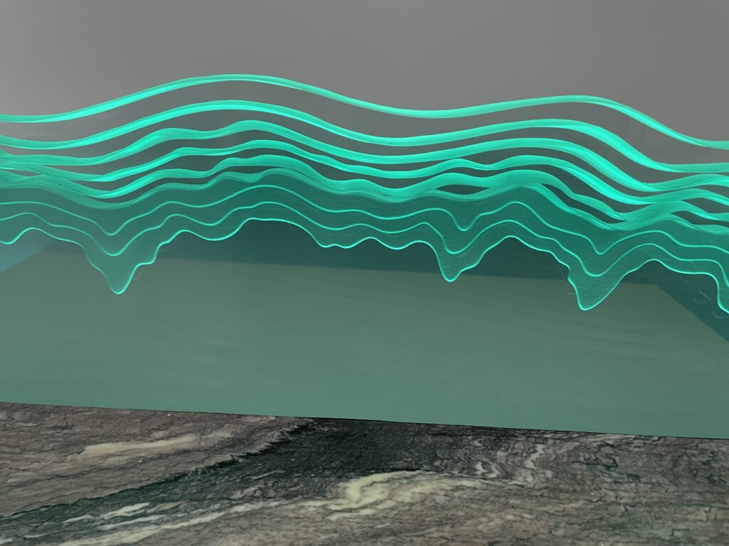 Close-up view of iceberg layers.