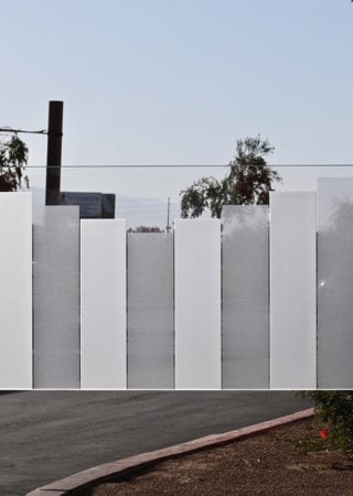Partition with Frosted Glass Geometric Towers Design by Sans Soucie