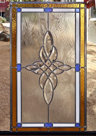 Window with a sandblast Frosted Glass Traditional Design Custom-Designed Decorative Etched Glass