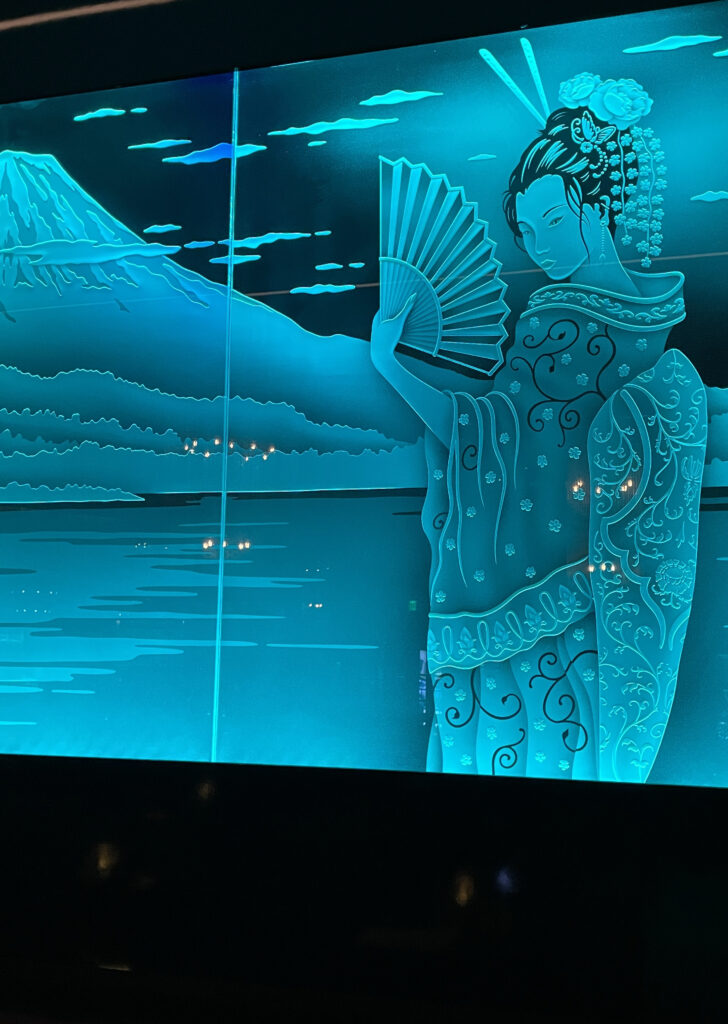 Etched Glass Panel with LED Edge Lighting