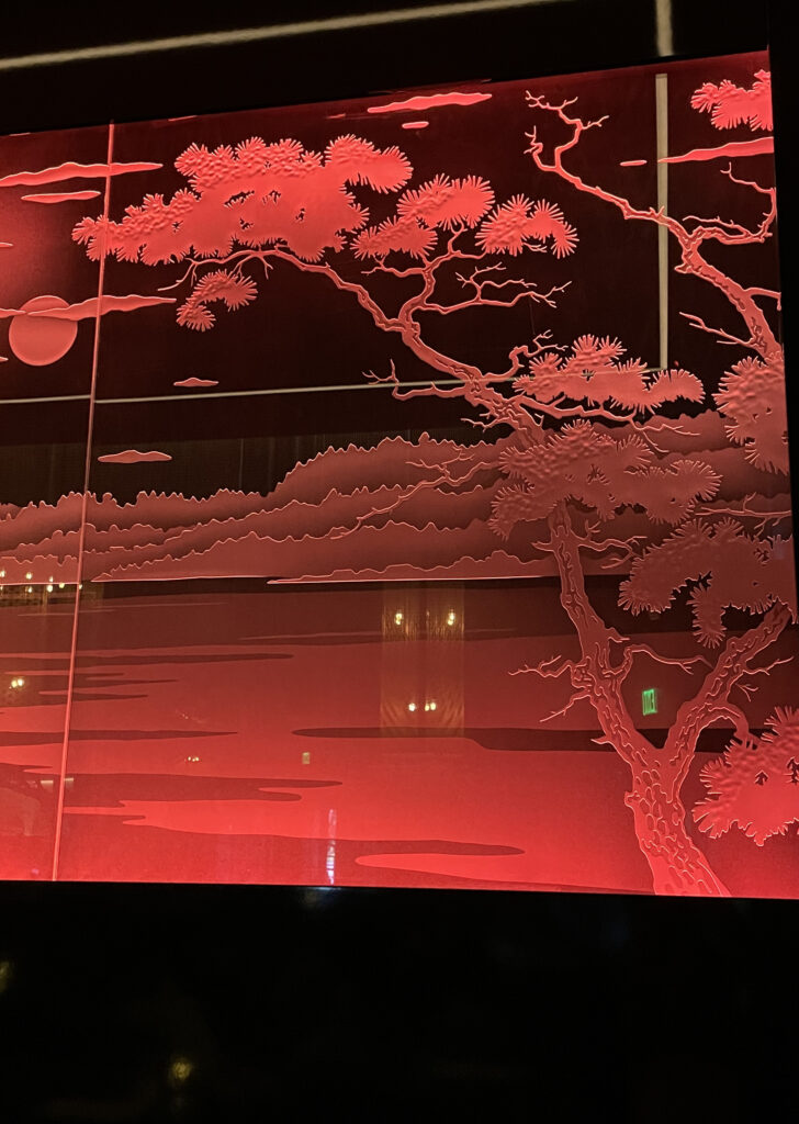 Carved Glass with LED Edge Lighting