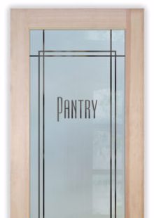 pantry door frosted glass word pantry and contemporary pinstripe overlapping border