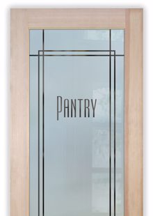 pantry door frosted glass word pantry and contemporary pinstripe overlapping border
