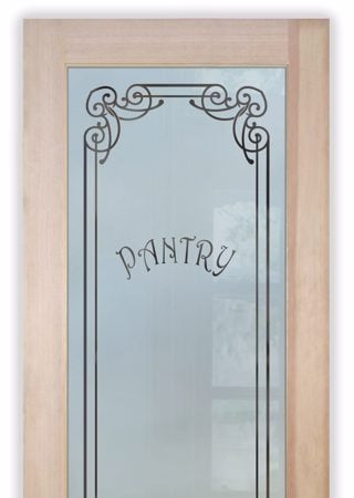 Pantry Door with a Frosted Glass Naples Harrington Traditional Design for Semi-Private by Sans Soucie Art Glass