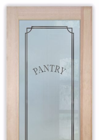 Pantry Door with sandblast Frosted Glass Design Art Glass Featuring Sandblast Etched Glass by Sans Soucie
