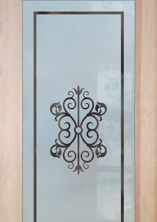 Pantry Door with Frosted Glass Wrought Iron Granada Design by Sans Soucie