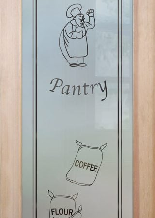 Pantry Door with sandblast Frosted Glass Design Art Glass Featuring Sandblast Etched Glass by Sans Soucie