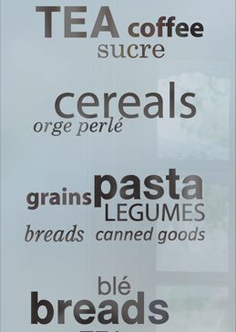 Custom-Designed Decorative Pantry Insert with Sandblast Etched Glass by Sans Soucie Art Glass Handcrafted by Glass Artists