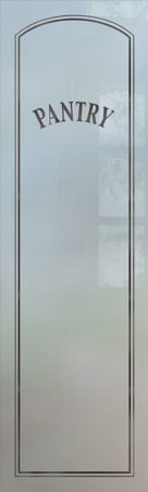 Pantry Insert showcasing a Frosted Glass Traditional Design with Sandblast Etched Glass Art by Sans Soucie Classic Arched Design