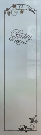 Pantry Insert with a Frosted Glass Grape Ivy Melany Grapes & Ivy Design for Semi-Private by Sans Soucie Art Glass