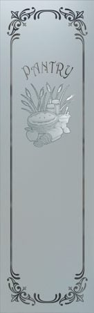 Pantry Insert with a Frosted Glass Apple Pie  Country Farmhouse Design for Semi-Private by Sans Soucie Art Glass